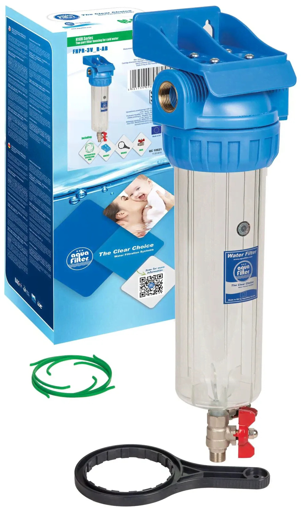 Трёхэлементный магистральный корпус Aquafilter 10SL 1/2'' FHPR12-3V_R 571-2