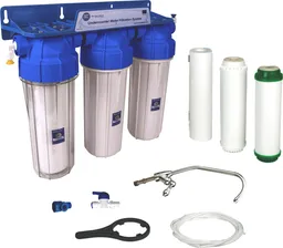 Фильтр Aquafilter FP3-K1 с краном, под кухонную мойку, для железистой воды, 3 ступени очистки